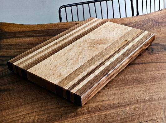 Hand made maple and black walnut cutting board