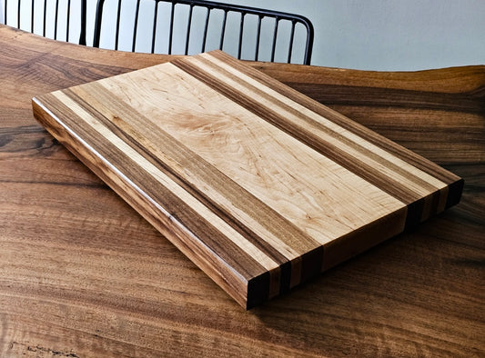 Hand made maple and black walnut cutting board