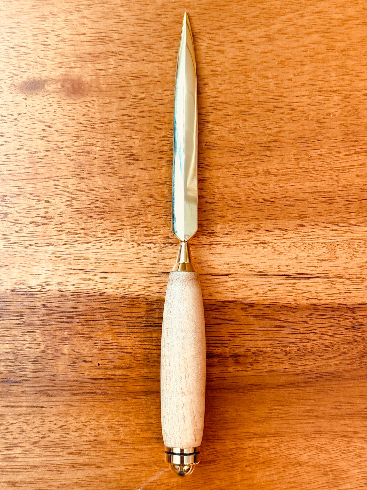 Gold maple letter opener