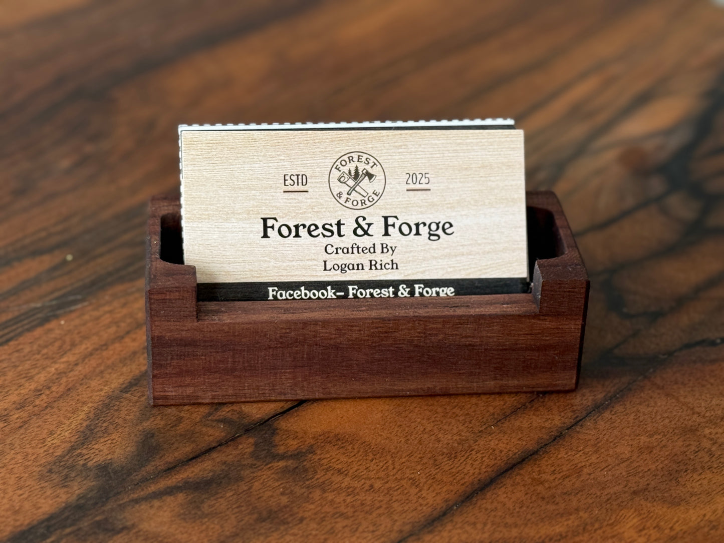 Black Walnut Business Card Holder