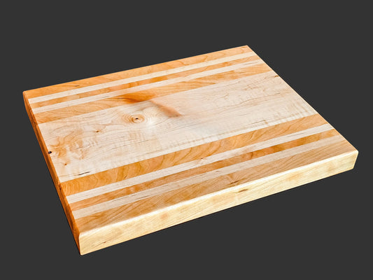 Handmade cherry & maple wood cutting board