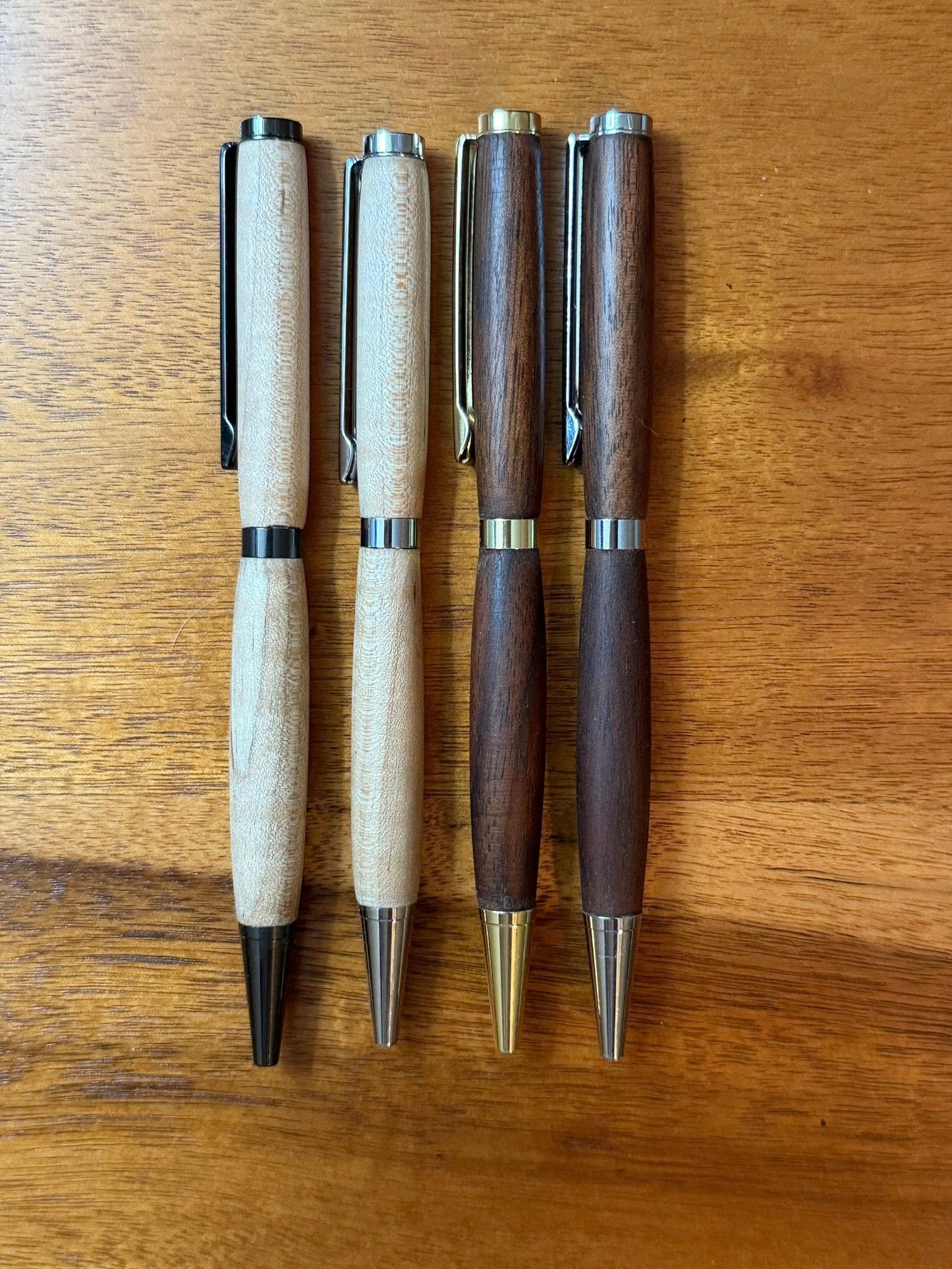 Handcrafted wood pen set