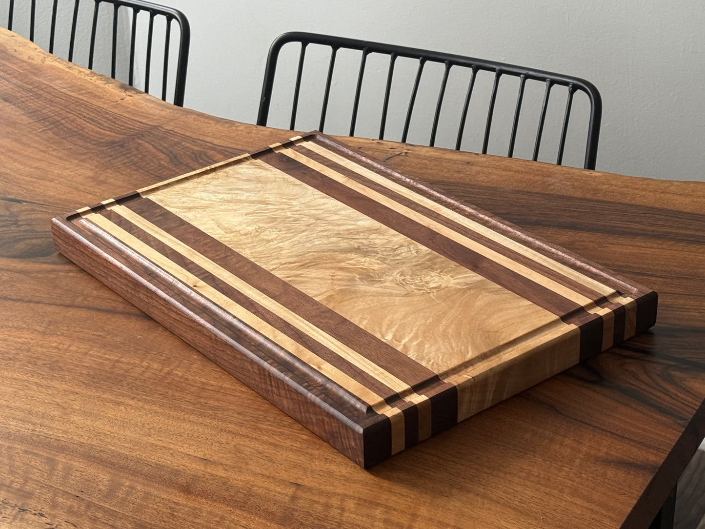 Hand made maple and black walnut cutting board
