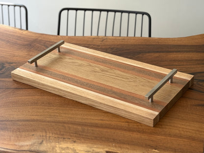 Handmade black walnut, maple, oak & sapele fall themed wood charcuterie board (Free Shipping)