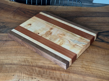 Handmade black walnut, maple & sapele charcuterie board