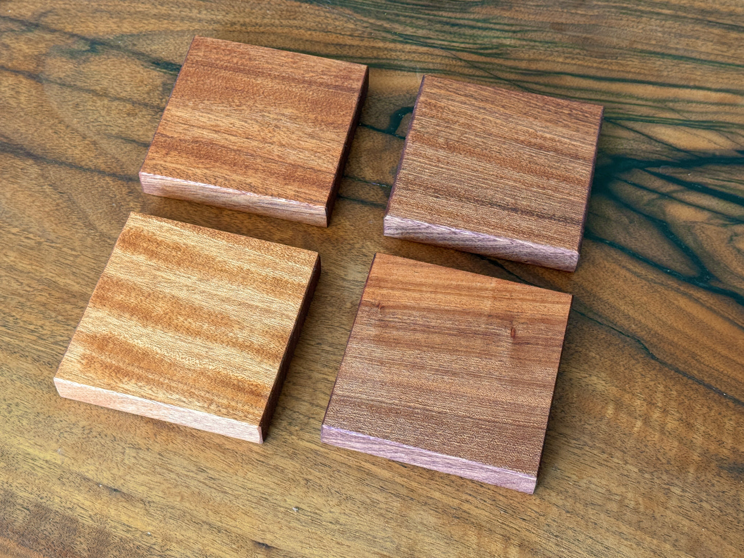Sapele wood coasters(set of 4)