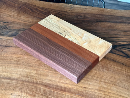 Handmade black walnut, maple & sapele charcuterie board