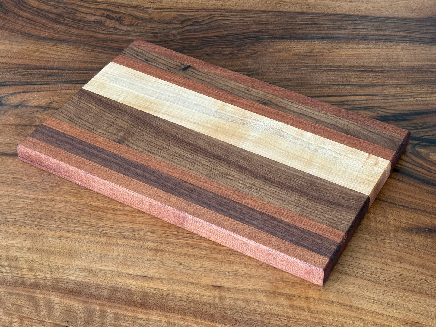 Handmade black walnut, maple & sapele charcuterie board