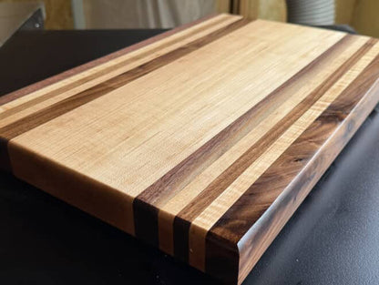 Handmade black walnut & maple wood cutting board (Free Shipping)