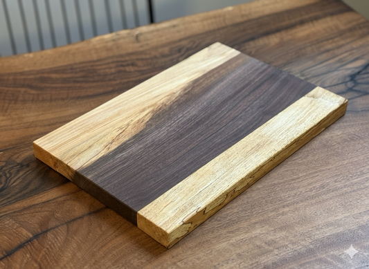 Hand made black walnut and maple cutting board