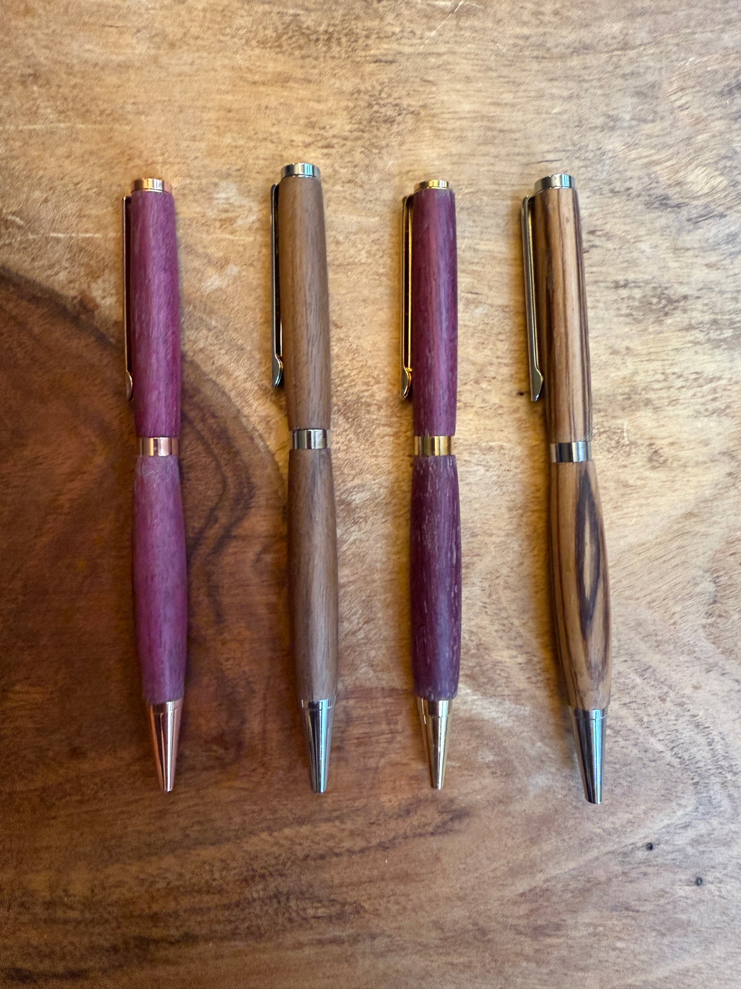 Handcrafted wood pen set