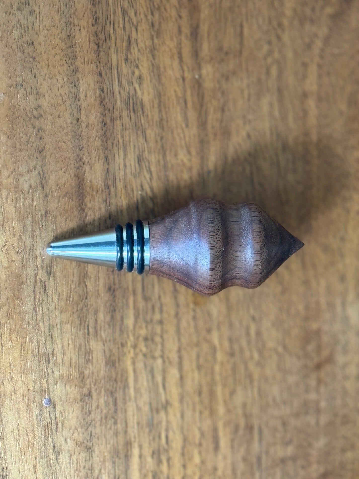 Handmade black walnut wine stopper