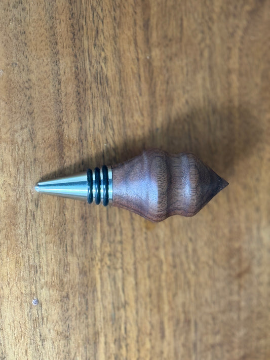 Handmade black walnut wine stopper