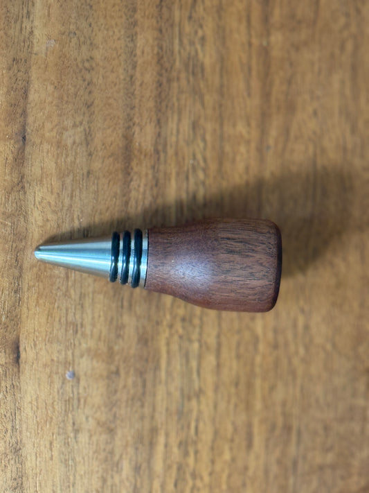 Handmade black walnut wine stopper