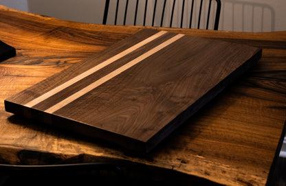 Handmade maple, black walnut & sapele wood cutting board (Free Shipping)